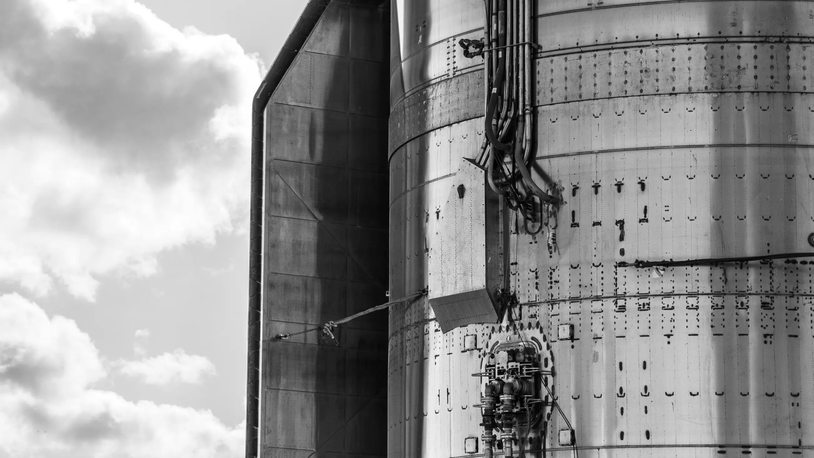A Starship tank section at Starbase in South Texas.